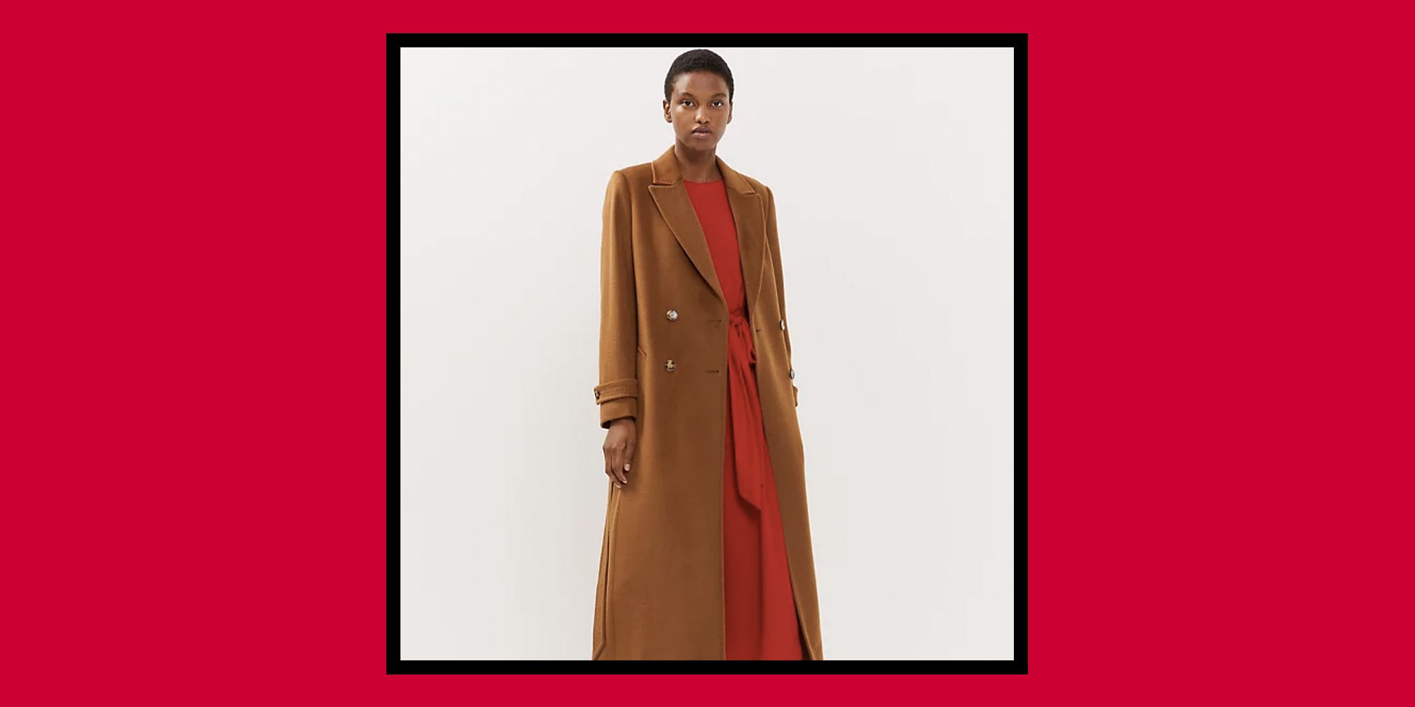 Jaeger red clearance wool coat