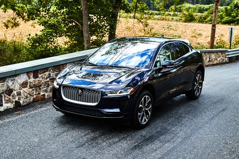 jaguar i pace electric vehicle on country road