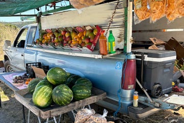 roadside vendors, california, fruit stop