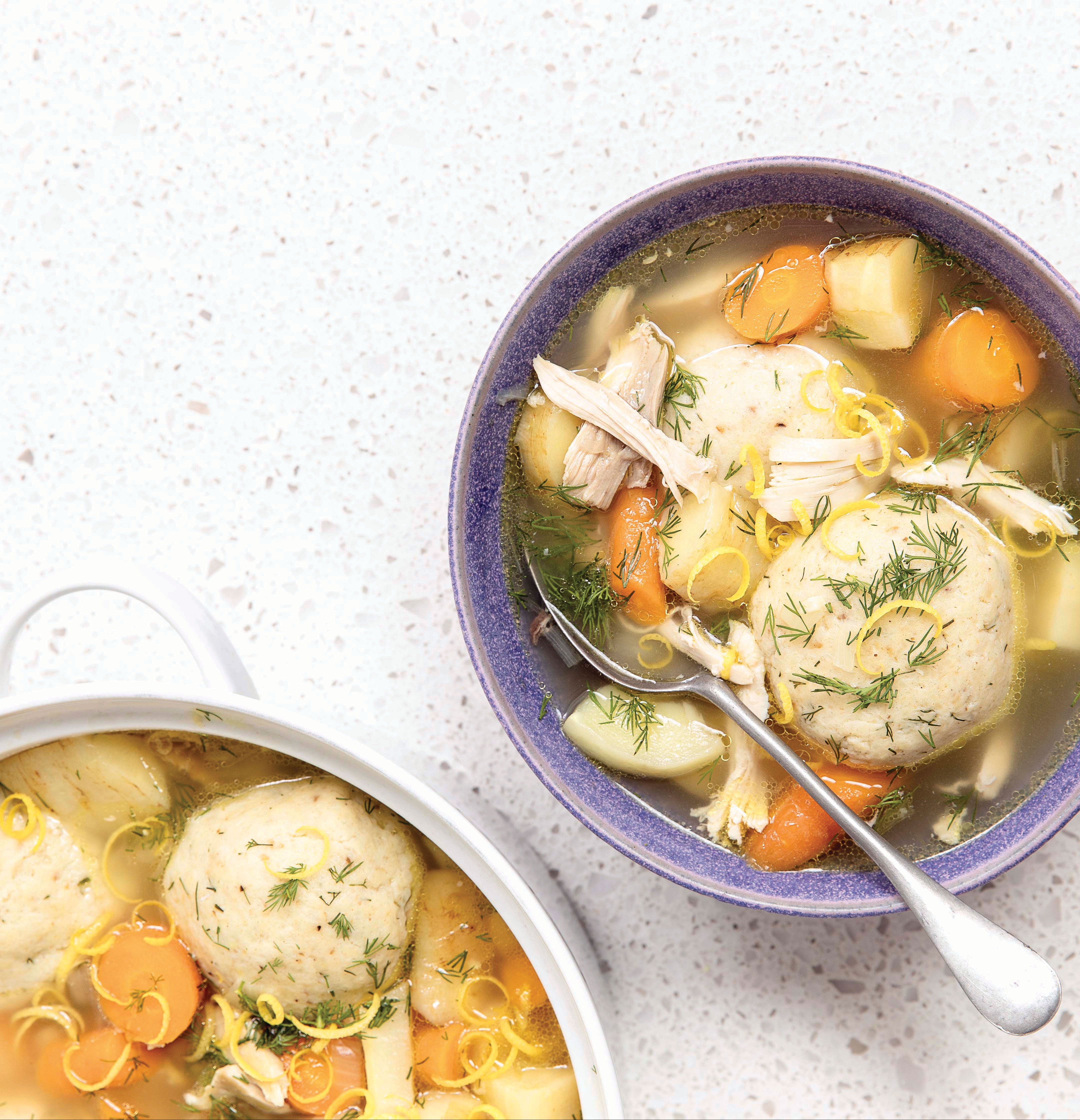 Homemade Chicken Matzo Ball Soup & Frozen Matzo Ball Soup