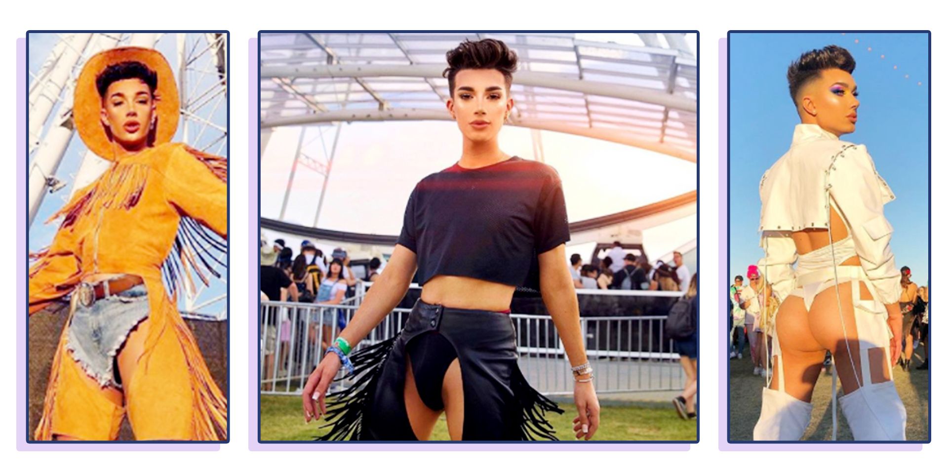 All of James Charles' Best Coachella Outfits – Every Time James Charles  Wore a Thong at Coachella