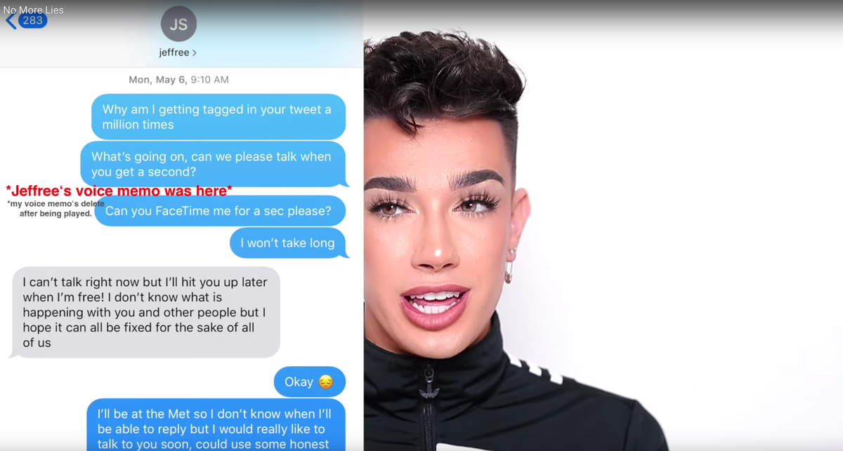 James Charles se defiende de las acusaciones de Tati en un nuevo vídeo