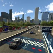 enascar iracing pro invitational series race at virtual chicago street course