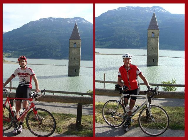 james jung and his dad with their bikes in switzerland