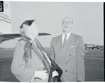 james roosevelt 1960 letter eleanor roosevelt eleanor and her son james near airplane in black and white