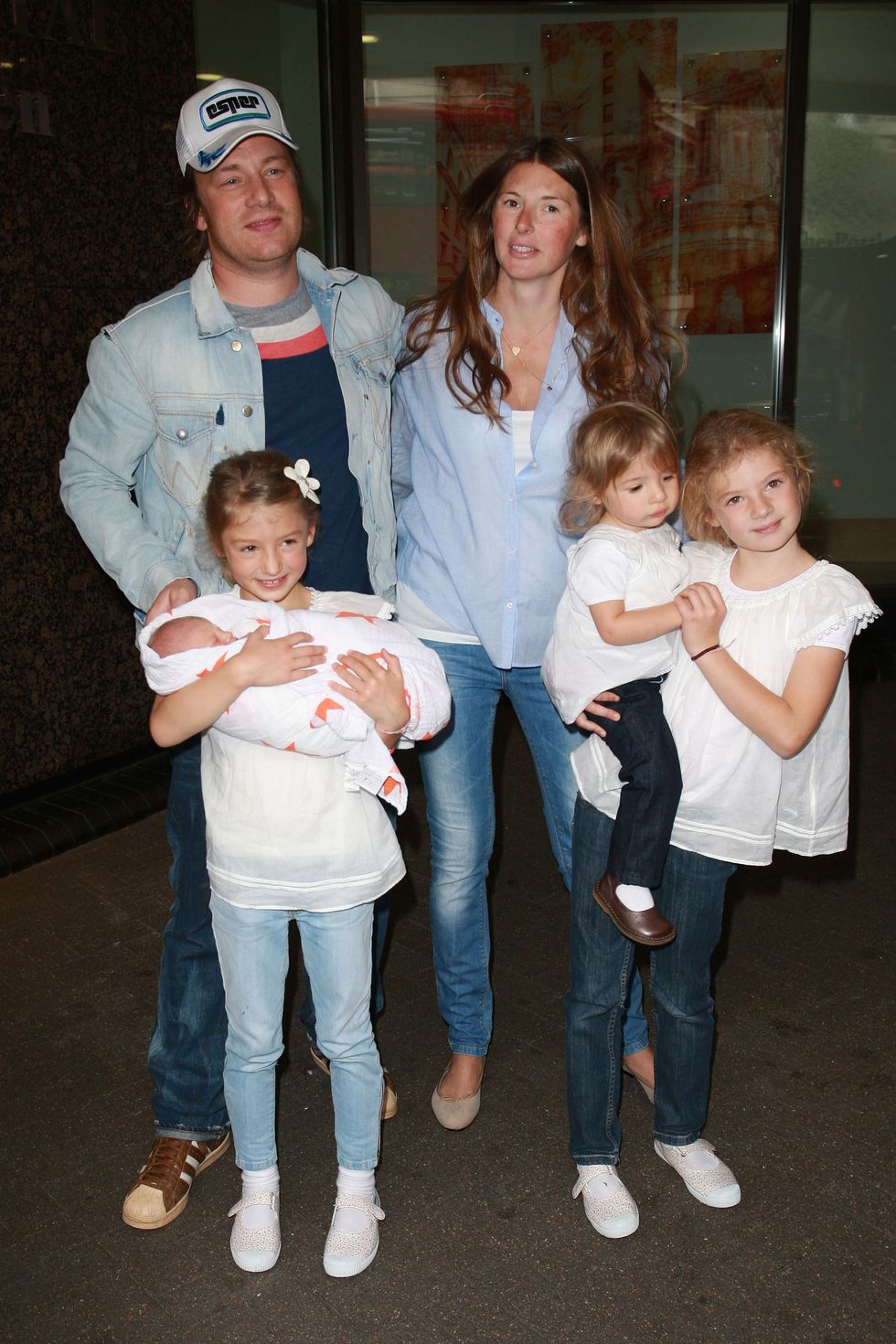 jamie oliver and family leave hospital with newborn son buddy