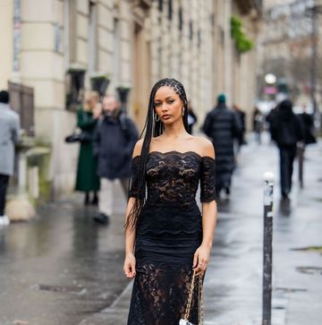 in paris, street style celebrated the party dress