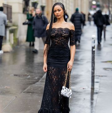 in paris, street style celebrated the party dress