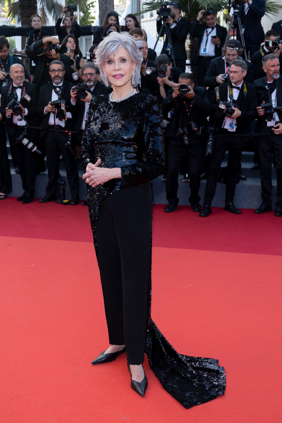 Jane Fonda, 85, Rocks Daring Sequined Jumpsuit at Cannes