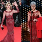 Jane Fonda Oscars 2020 Dress and Red Coat