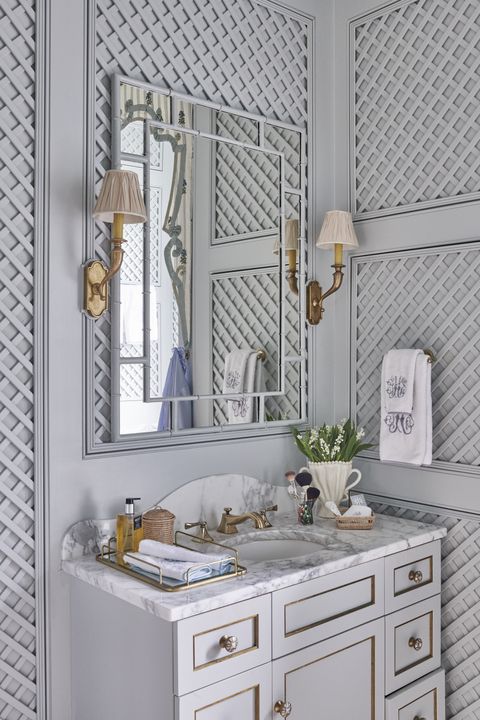 hodges added custom milled lattice to existing wall paneling as an ode to new orleans enchanting garden rooms