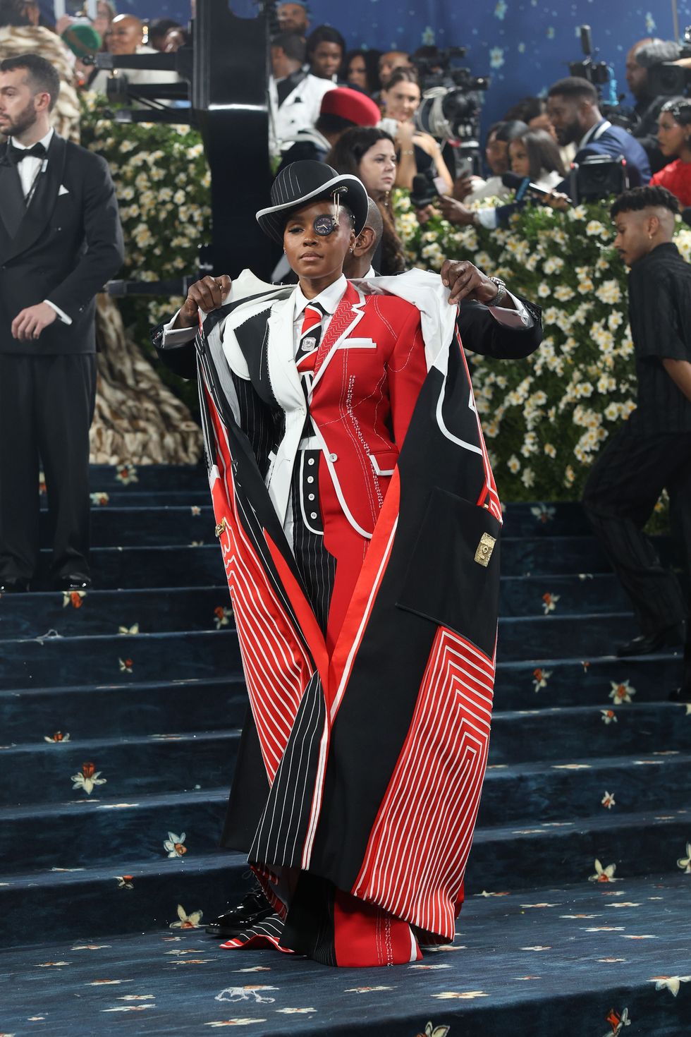 2025 met gala celebrating "superfine: tailoring black style" red carpet