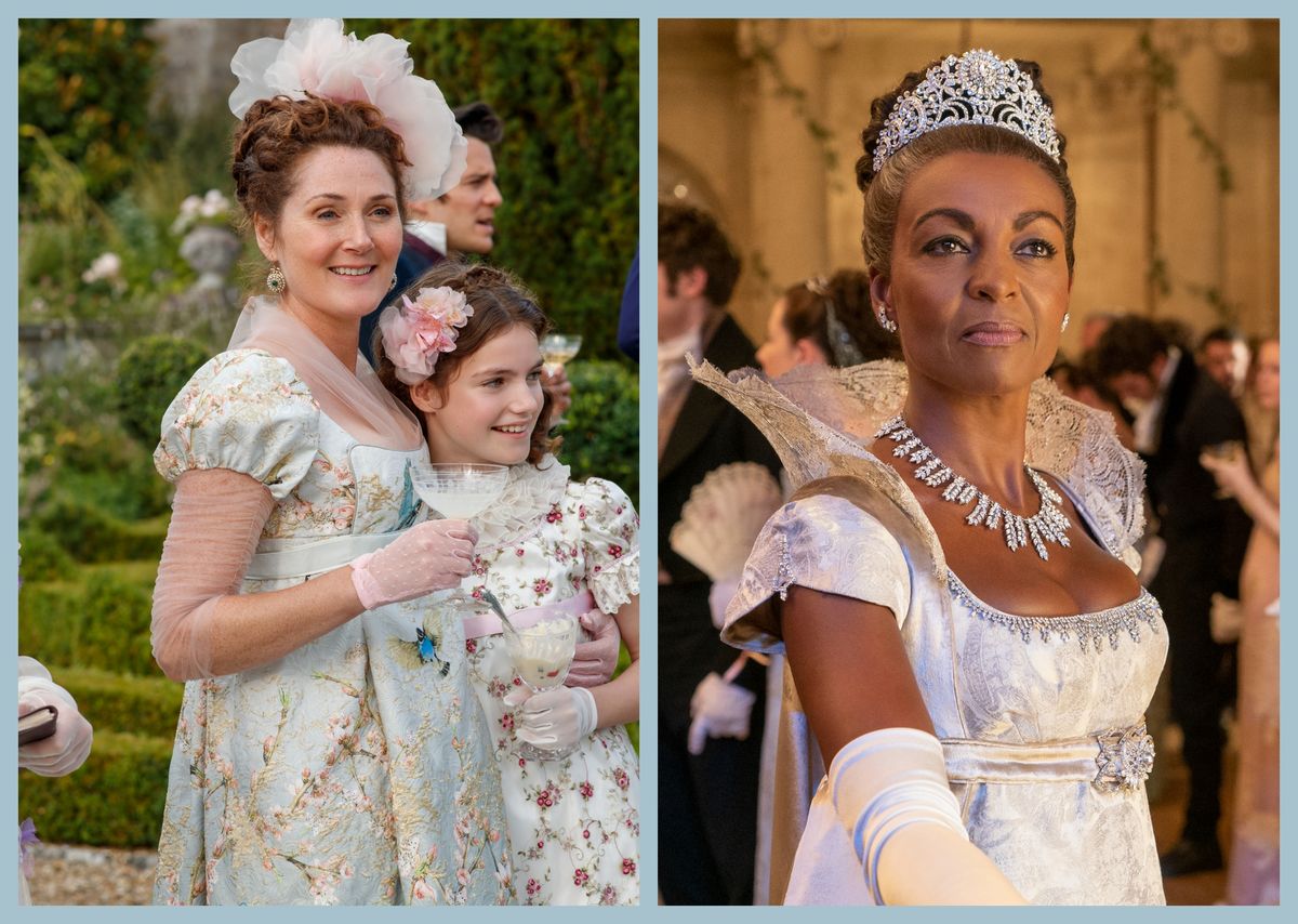 ruth gemmell and anjoa andoh as lady violet bridgerton and lady danbury