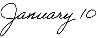 january 10 written in cursive