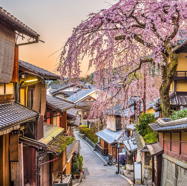 kyoto, japan springtime at the historic higashiyama distirct