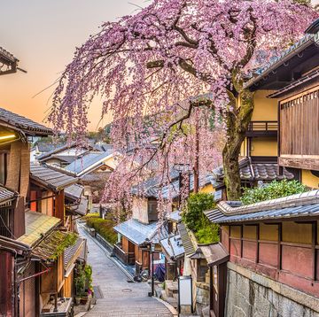 kyoto, japan springtime at the historic higashiyama distirct