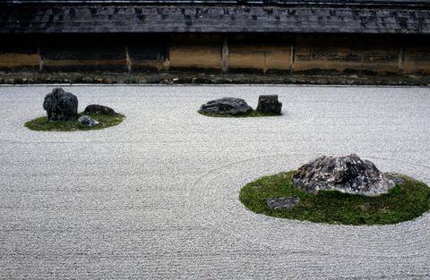 japan, kyoto, ryoanji garden, zen buddhism rock garden