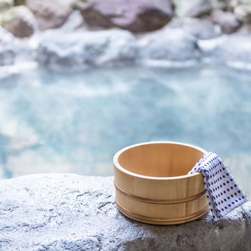 japanese hot spring, open air bath