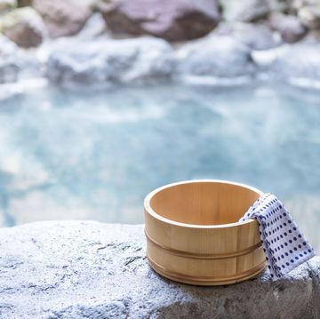 japanese hot spring, open air bath