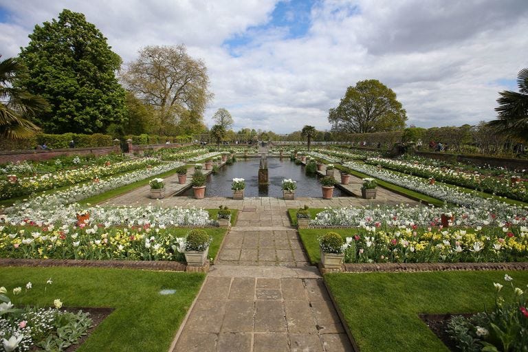 el jardín favorito de diana de gales en el palacio de kesington