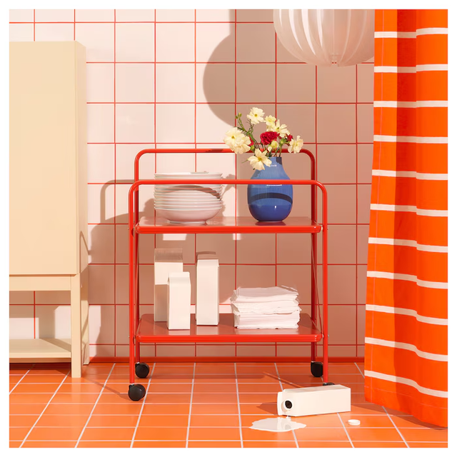 carrito naranja ikea mesita auxiliar