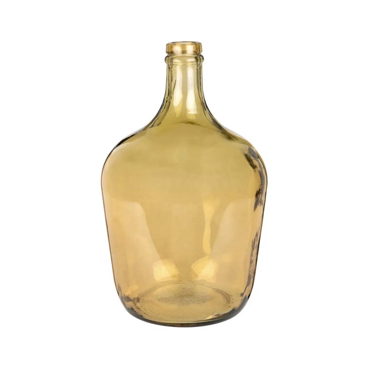 jarrón damajuana de cristal tintado amarillo