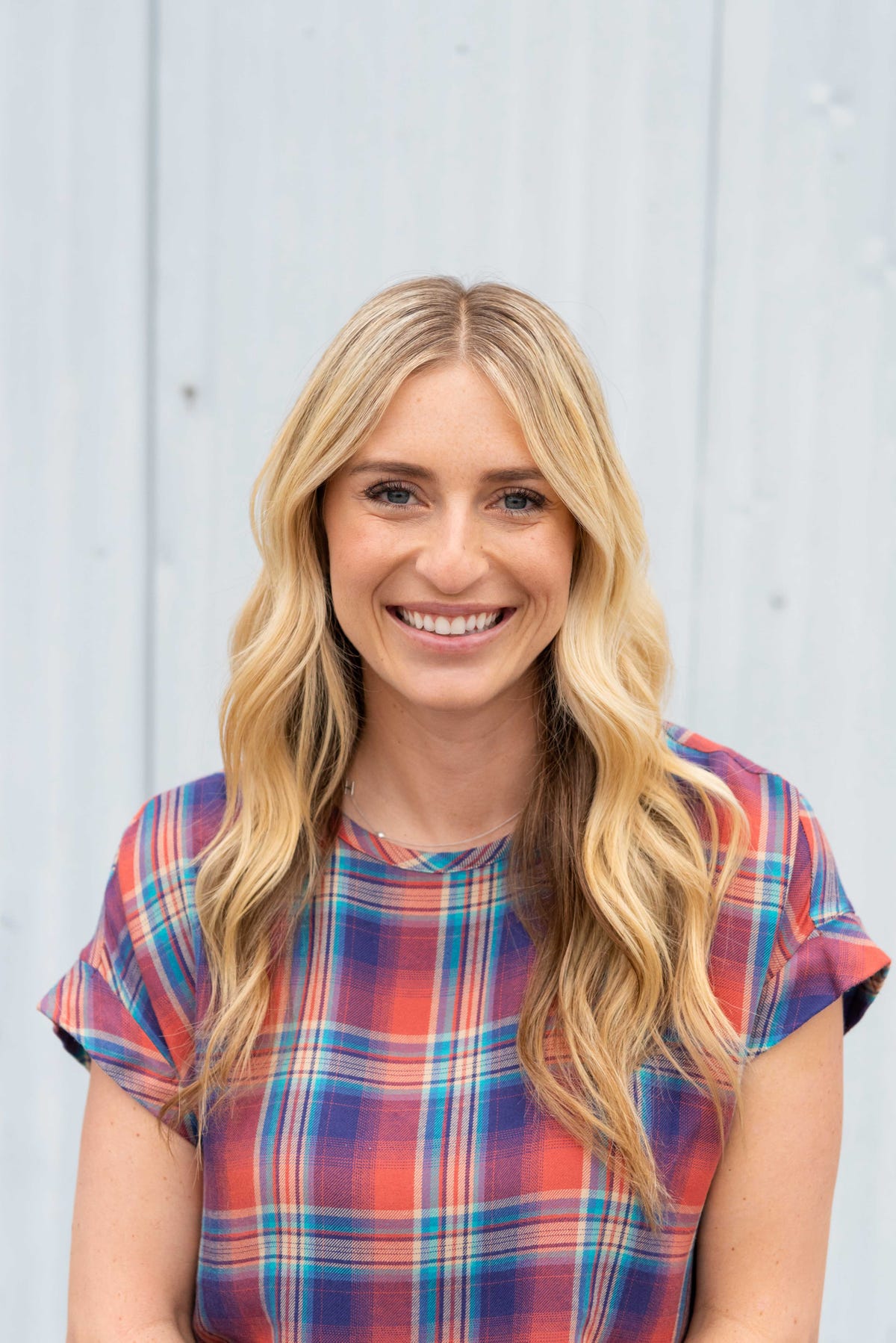a woman with blonde hair