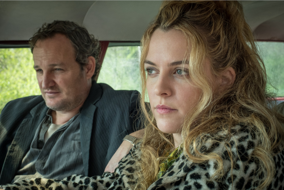 jason clarke and riley keough in netflix's the devil all the time