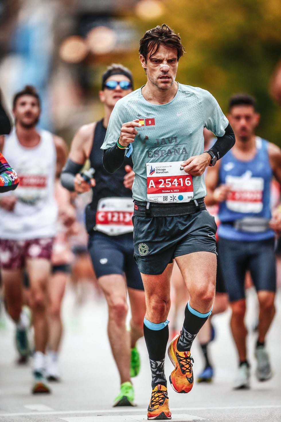 a man running in a race