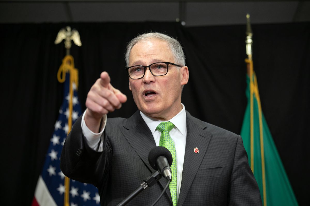 seattle, washington   march 11 washington state governor jay inslee announces measures to help contain the spread of coronavirus at a press conference on march 11, 2020 in seattle, washington the governor banned events with groups of more than 250 people in certain parts of the state, amongst other measures photo by john mooregetty images