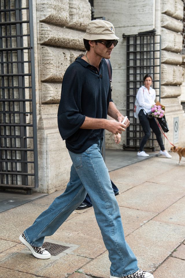 a man walking a dog
