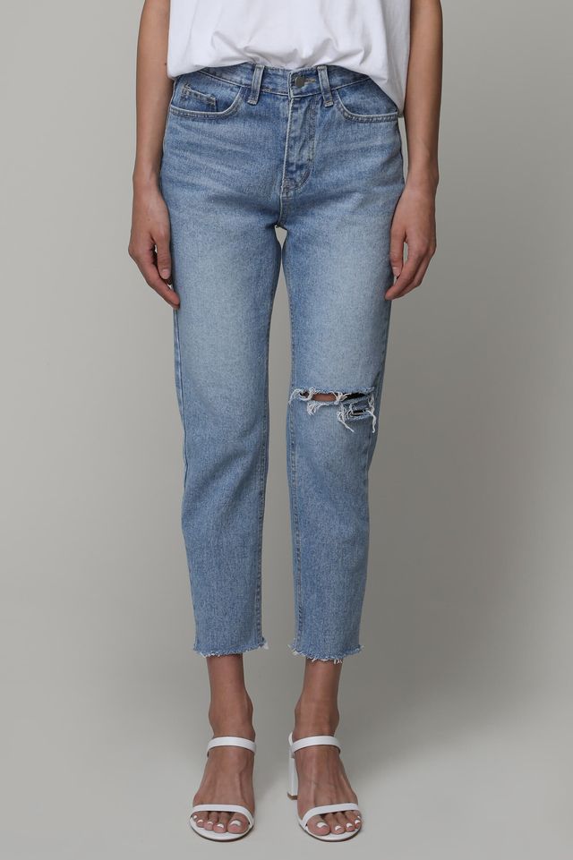 oat  fort ripped knee jeans