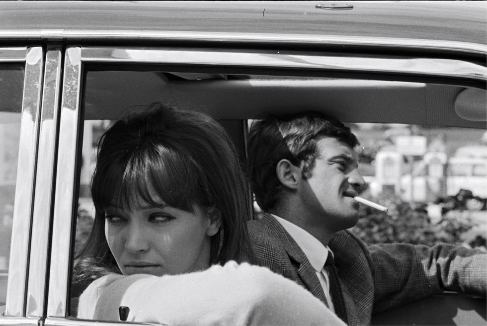shooting "pierrot le fou" in france in june, 1965