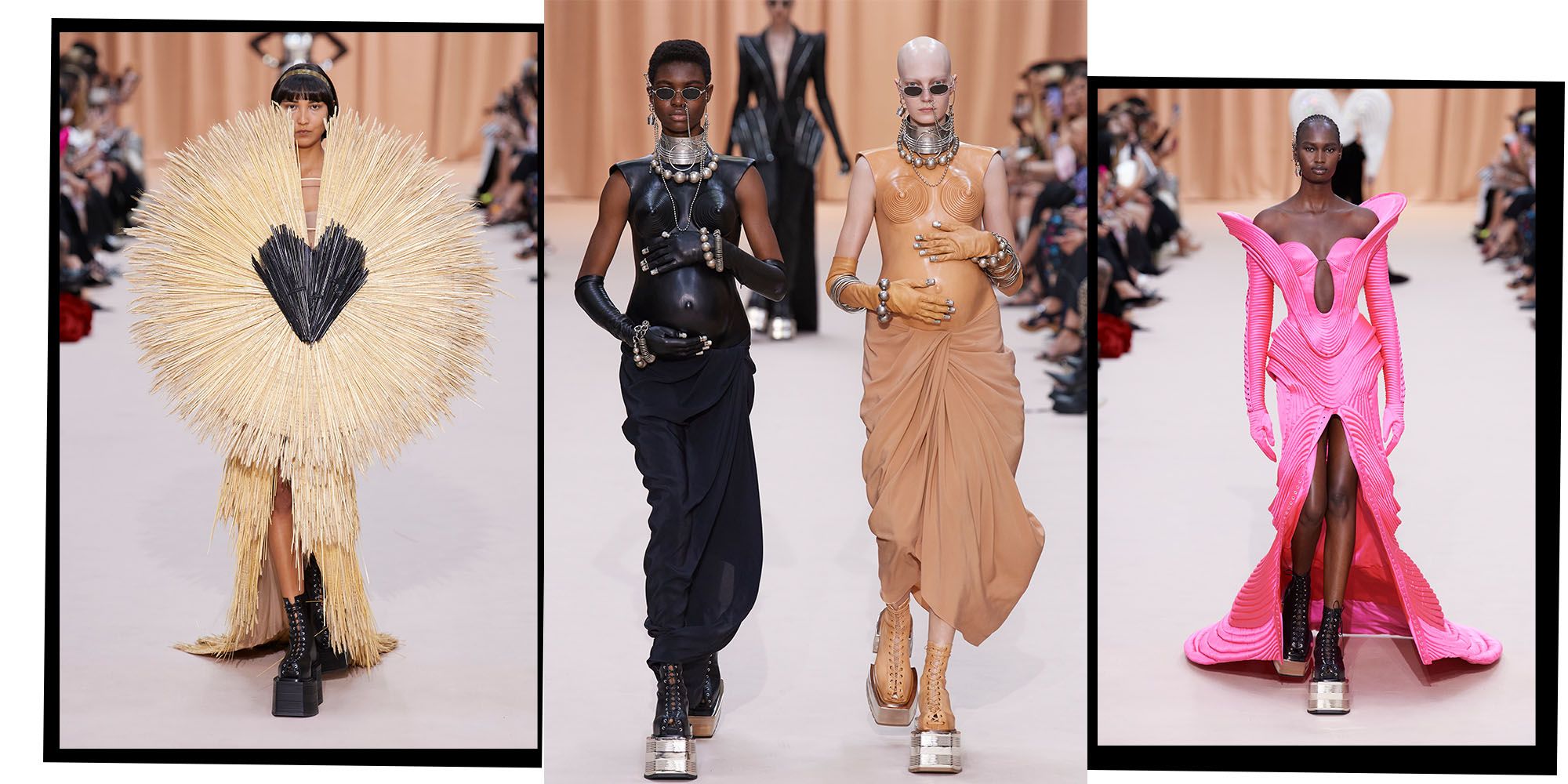 Olivier Rousteing Sends Human Pin Cushions, Conical Bras And Moulded Baby  Bumps Down The Runway For Jean Paul Gaultier Couture