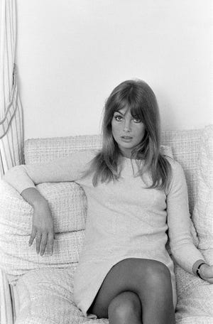 jean shrimpton, model, pictured at her home, montpellier place, london, 25th october 1967