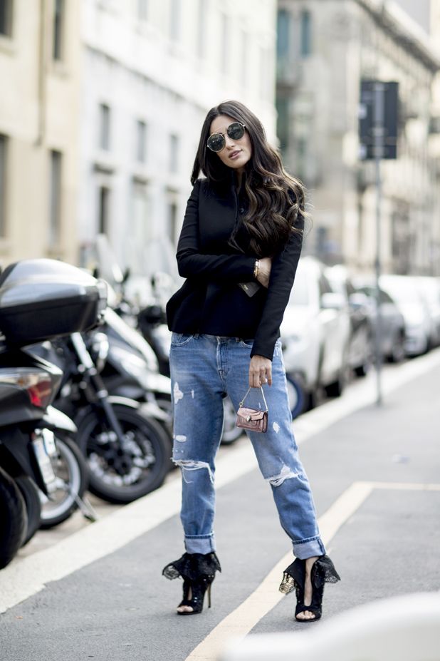 jeans strappati estate 2018 street style Milano