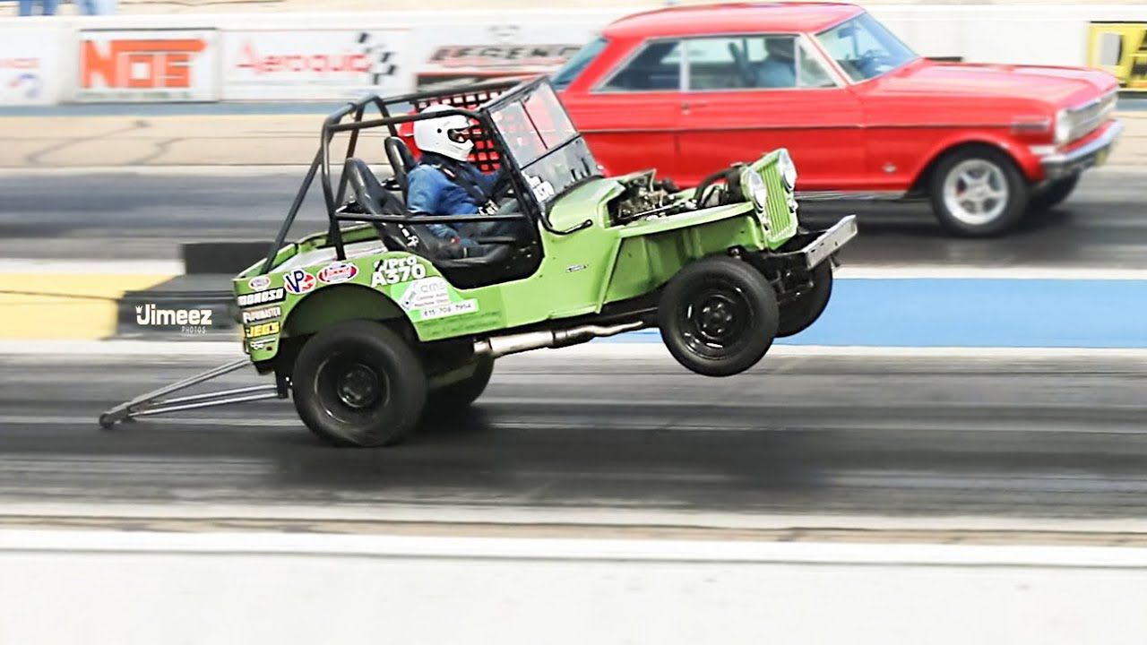 Wheelie Popping Willys Jeep Drag Car for Sale Drag Racing