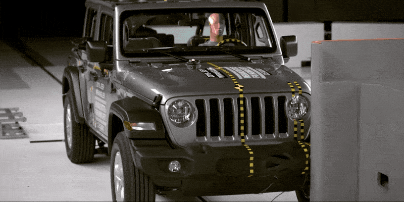 IIHS Releases Footage of Jeep Wrangler Tipping Over in Crash Test