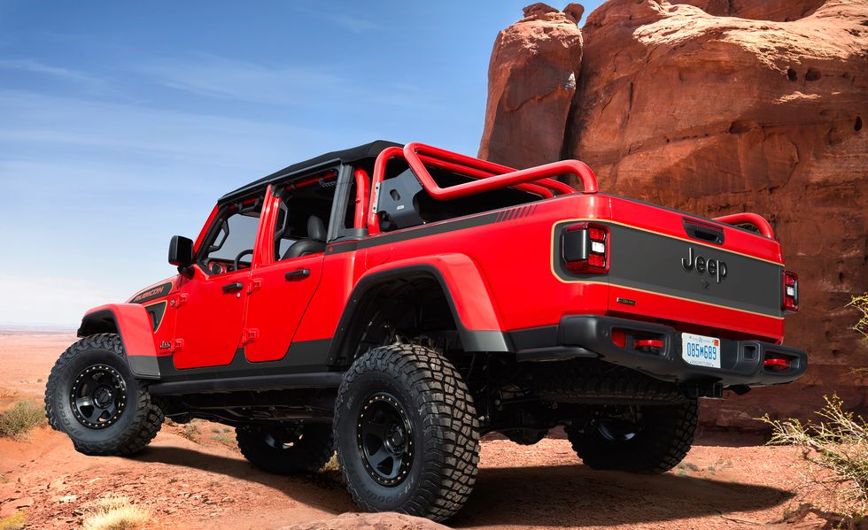 jeep red bare gladiator rubicon concept
