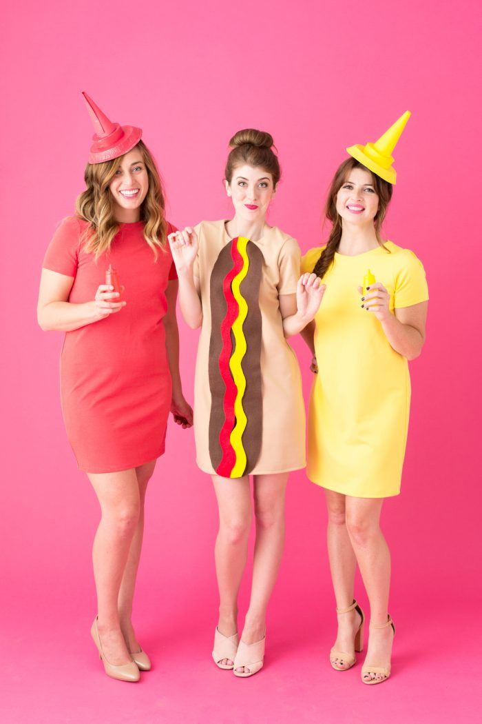 Hot Dog + Ketchup + Mustard Human & Dog Costume Combo