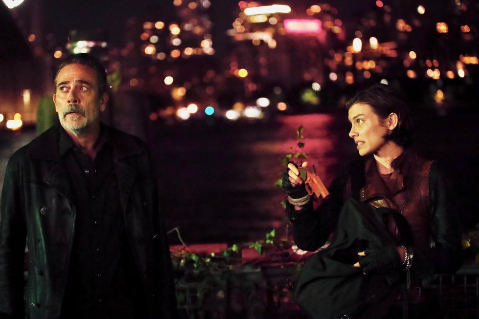 jeffrey dean morgan and lauren cohan filming the walking dead spinoff  isle of the dead