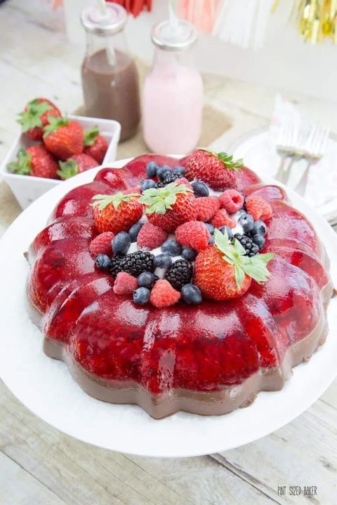 jello recipes strawberry chocolate jello mold with berries