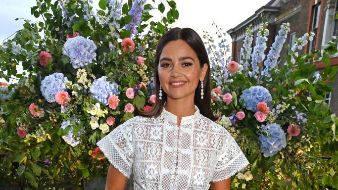 Jenna Coleman wears white lace outfit
