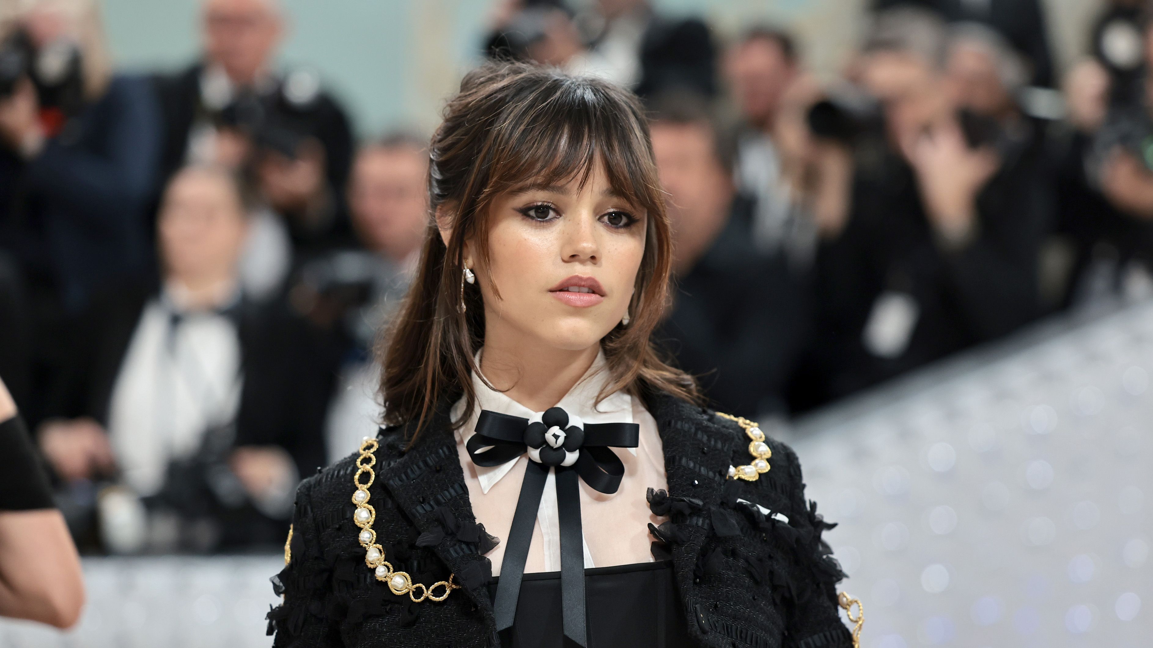Wednesday Star Jenna Ortega Wore a Goth Sheer Dress and Corset
