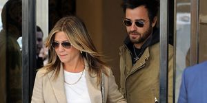 Jennifer Aniston and Justin Theroux seen leaving Chanel store in Paris