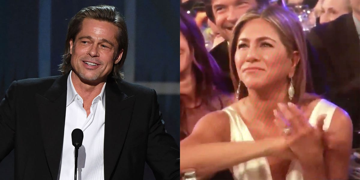 Watch Jennifer Aniston's Reaction to Ex Brad Pitt's SAG Awards 2020 Speech