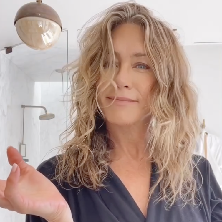At 53, Jennifer Aniston Posted a Fresh-Faced Video Wearing Just a Robe