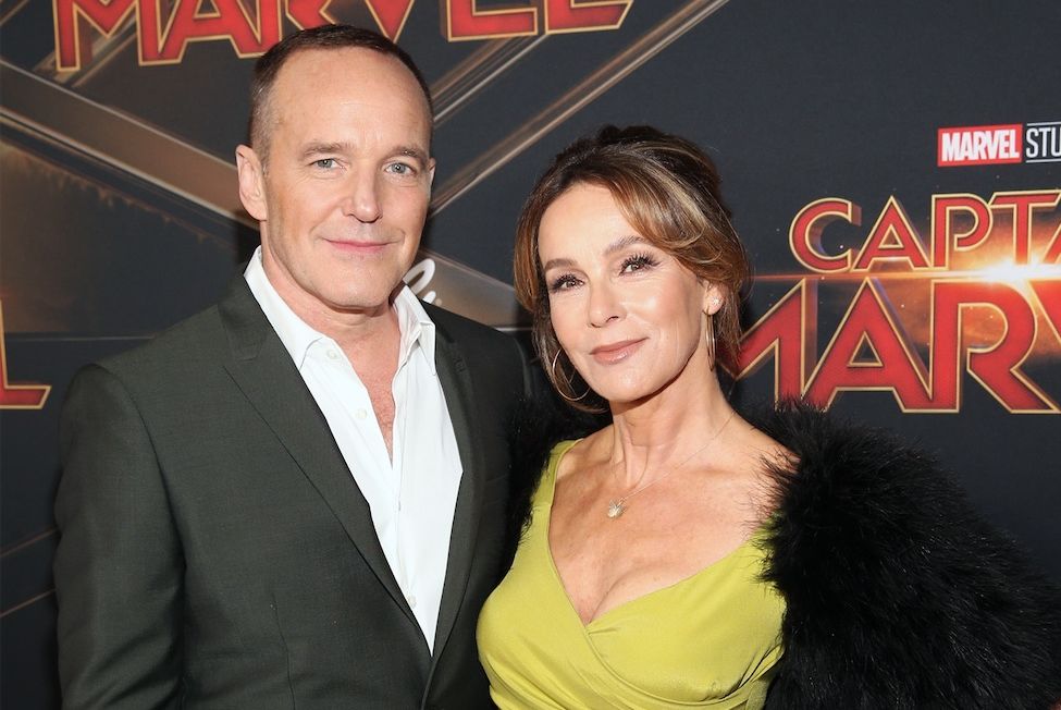 actors clark gregg and jennifer grey attend the los angeles world premiere of marvel studios' "captain marvel" at dolby theatre on march 4, 2019 in hollywood, california
