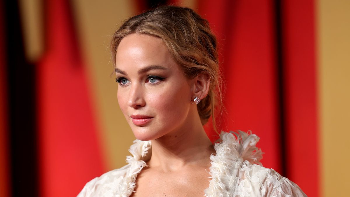 Jennifer Lawrence Goes Regency in Sheer Gown at Oscar After-Party