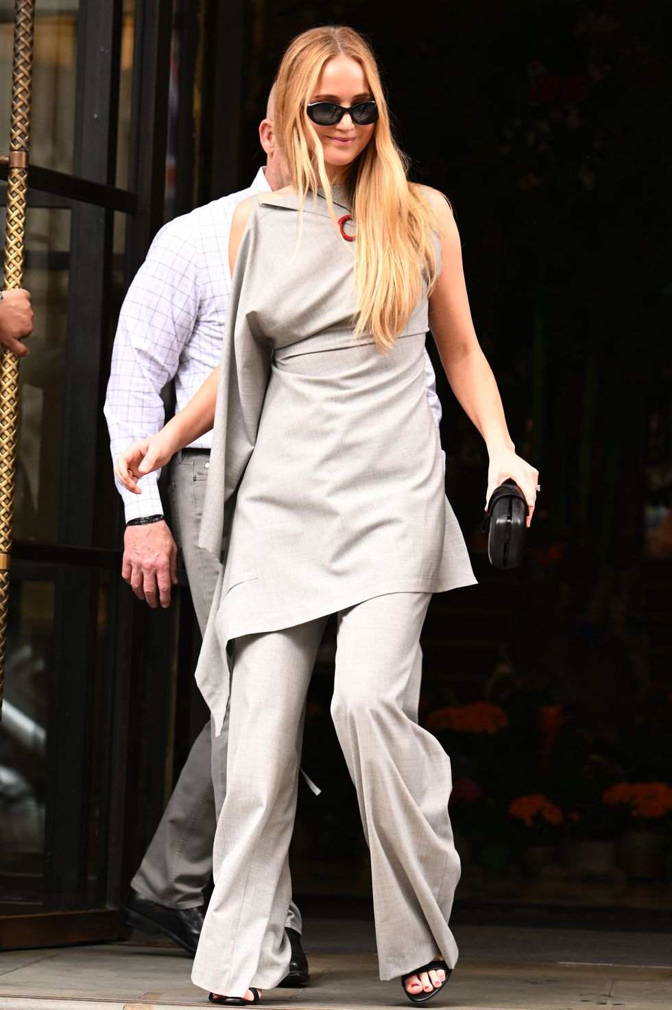 Jennifer Lawrence does 'quiet luxury' in a grey The Row outfit